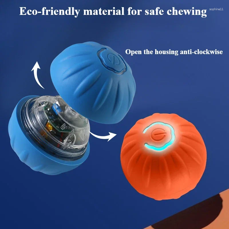 Update Automatic Moving Bounce Rolling Ball Dog Toy USB Smarts Puppy Interactive Chew Dogs Accessories Pet Toys Home Cats