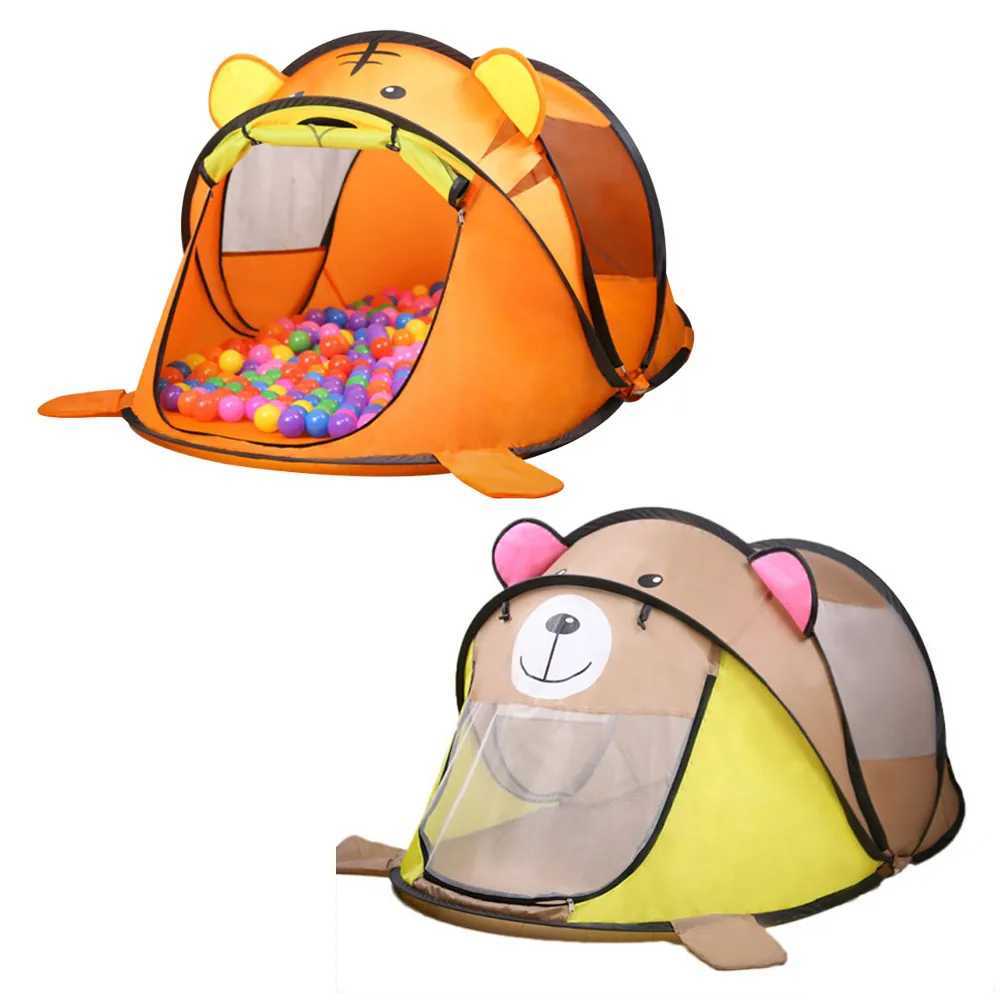 Portable Tiger Childrens Tent Cartoon Animal Childrens Game House Outdoor Pop up Toy Tent Indoor Net Baby Ball Pit Swimming Pool W241230