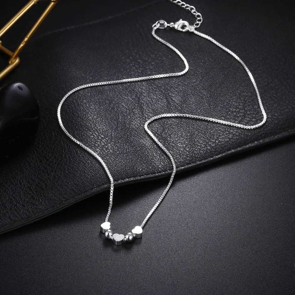 925 sterling silver box chain elegant heart-shaped pendant necklace suitable for womens fashion parties wedding decorations jewelry Christmas gifts W2