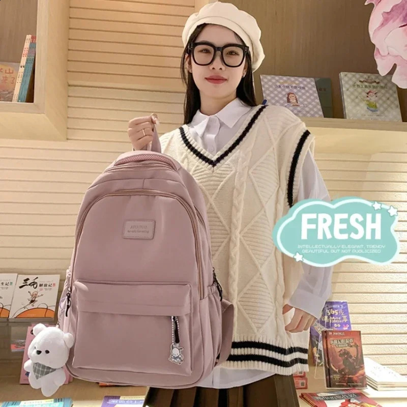 Japanese Junior High Shool Students Backpack Waterproof School Bags for Girls Laptop Books Stationery Large Organizer Bags 241230