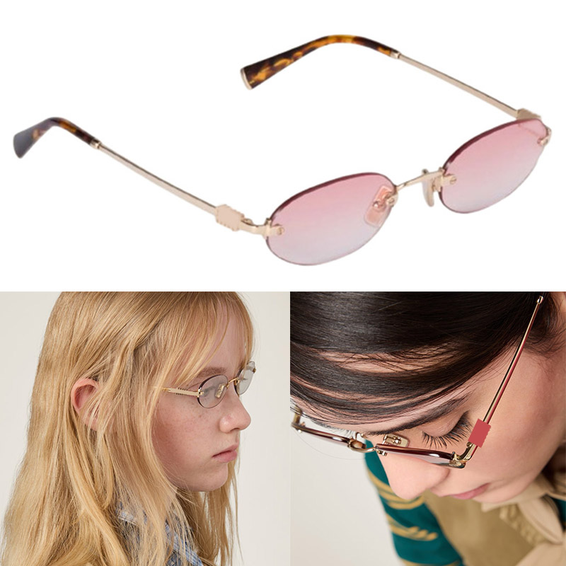 Fashion round metal frame sunglasses for women high quality light colored decorative glasses prescription polarized light sunglasses with box A54