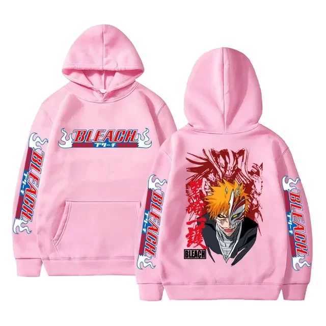 Anime bleached hoodie graphic Kurosaki Ichigo printed hoodie sweater unisex fashion casual sportswear zipper top W241230