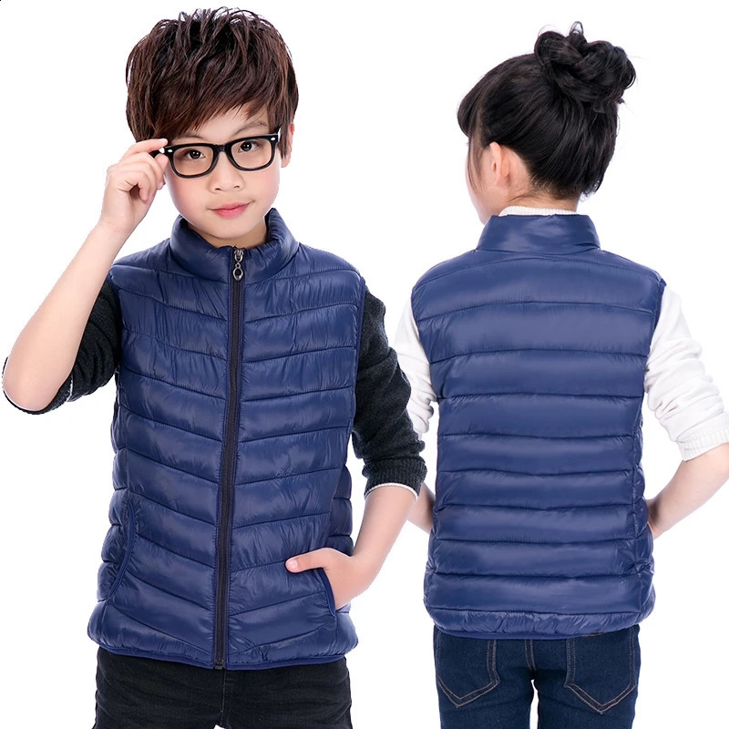 Children Clothing Boys Girls Warm Waistcoats Autumn Winter Outerwear Coat Vests KidsToddlers Thick Padded Warm Jacket 3-16 Years 241230