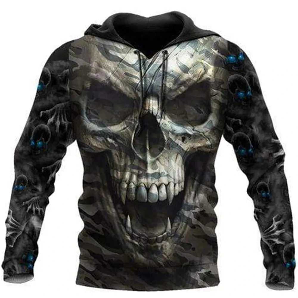 Retro Skull 3D Printed Hoodie Mens/Womens Casual Fashion Hoodie Childrens Pullover Sweater Extra Large Unisex Mens Coat W241230