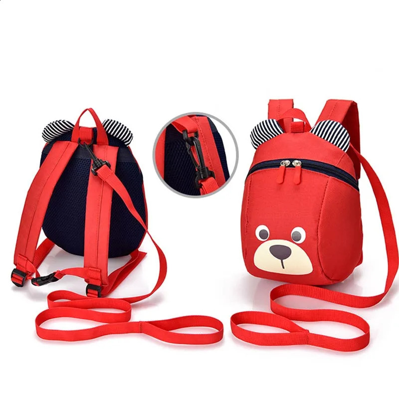 Baby Anti-lost Bag Polyester Cartoon Bear Safety Harness Backpack Children Comfortable Schoolbag Toddler Walking Keeper Strap 241230