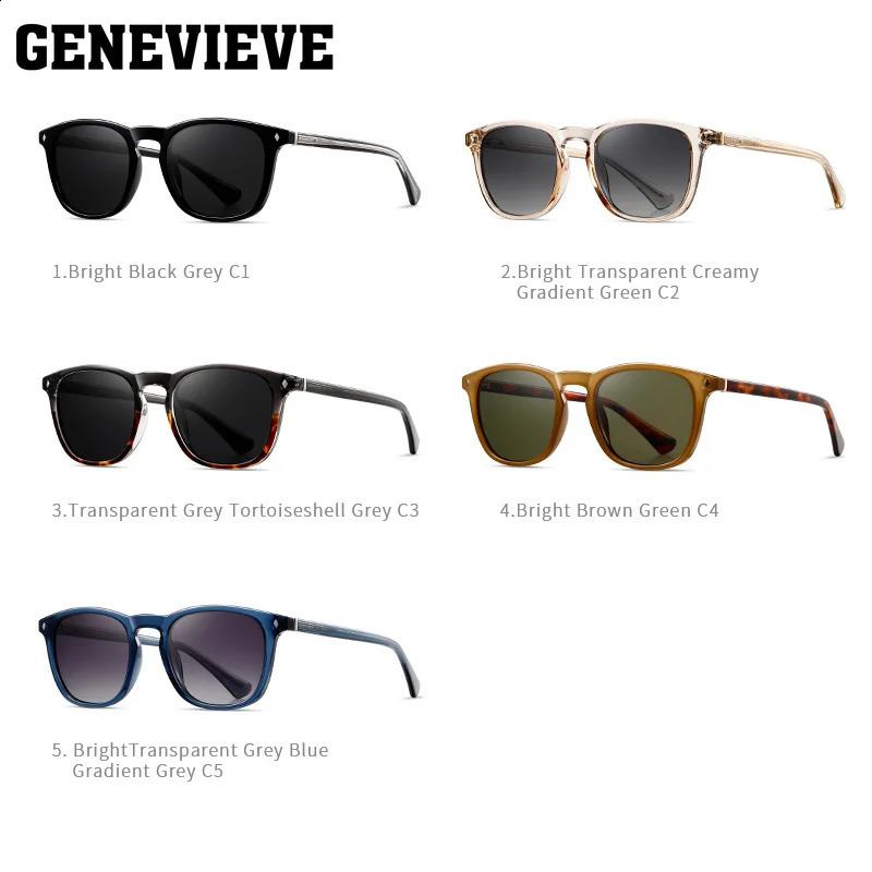 GENEVIEVE Classic Oval Sunglasses Simple Polarized Sunglasses Customizable Prescription UV Protection S31128 241230