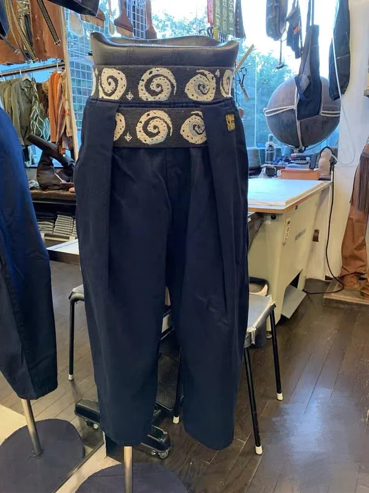 Kapital Japan Totem Pure Cotton Vortex Elastic Waist Loose Casual Men's And Women's Fashion Jeans Ameki Style Wide Leg Pants