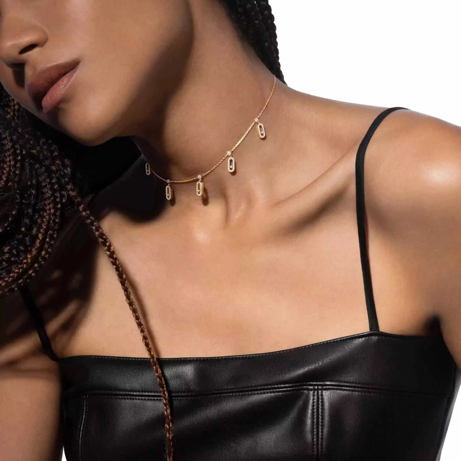 Mik original pure silver 925 necklace pendant luxury trend womens jewelry set W241230