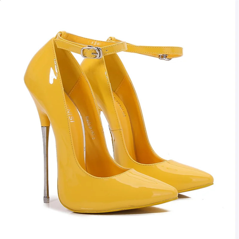 Extreme Hihg Heels 16cm Ladies Metal Heel Pumps Multicolor Hihg Heeled Shoes Women Pole Dancing Fetish Heels Model Show Big Size 241230