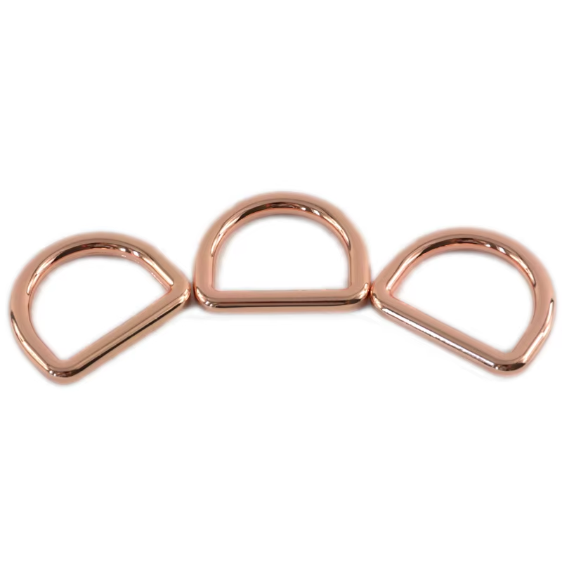 High quality Zinc Alloy 25mm Rosa Gold Metal D ring for handbag
