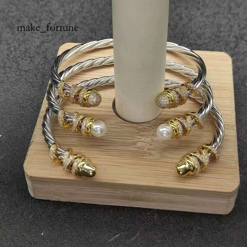 Classic Retro Bracelet Designer K Gold Bracelet Fashion Accessories Punk Designer Jewelry Colorful Moissanite Jewelry Women 3Mm 5Mm David Yerman Bracelet B9c