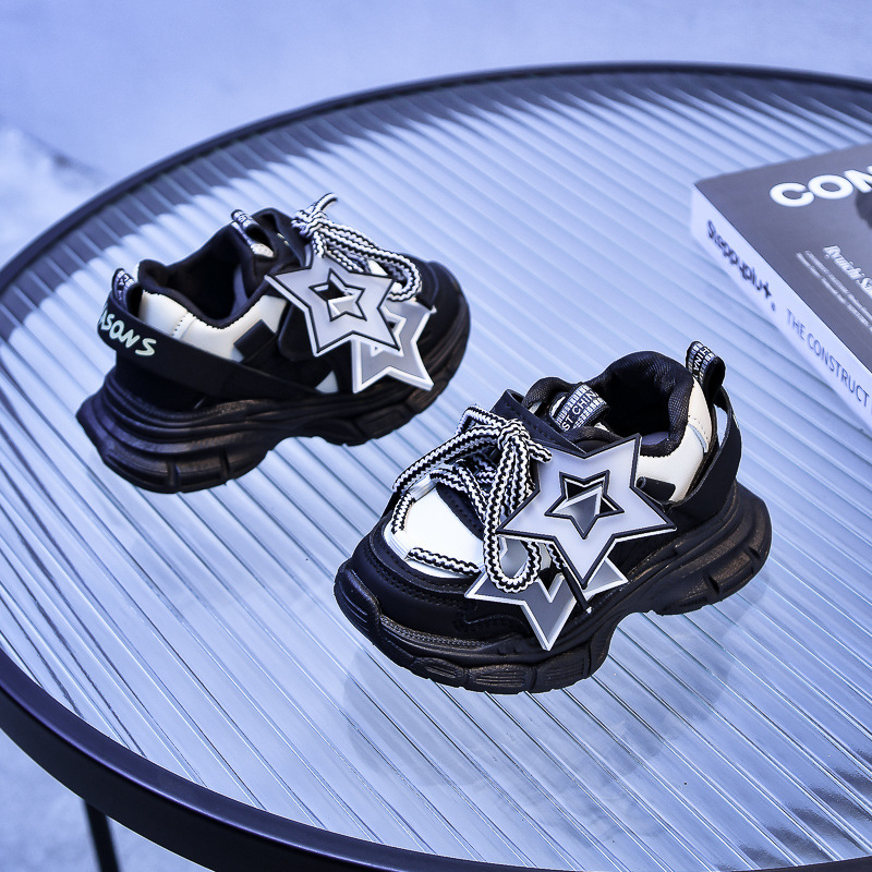 Star Shape Decos Stylish Children Casual Sneaker Comfortable Non-slip Jogging Toddler Sneakers for Girls Kids Sizes US9c-US12.5c