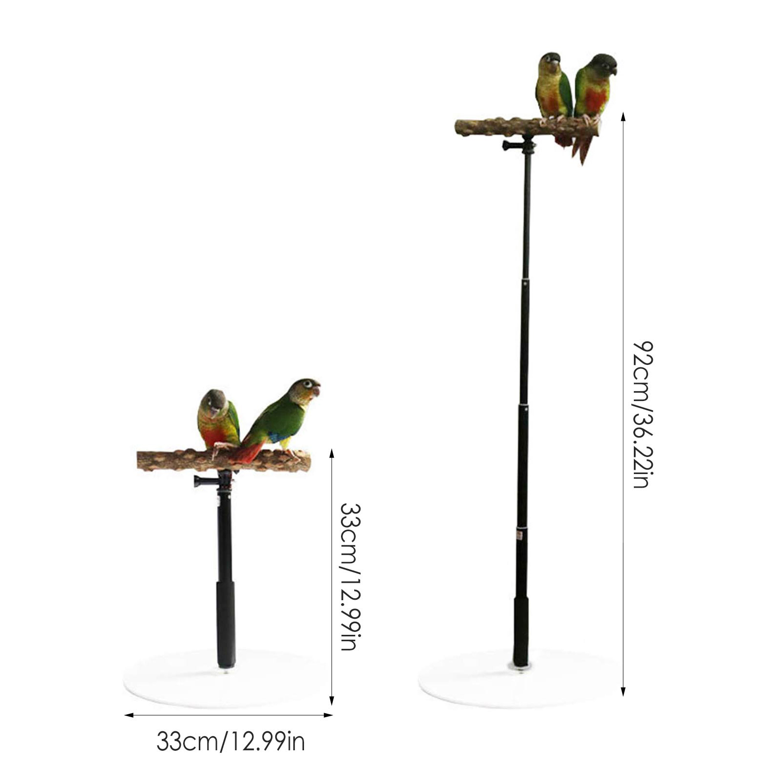 Parrot Desktop Stand Wooden Desktop Play Stand For Birds Adjustable Parrot Training Stand Toys Portable Retractable Perch