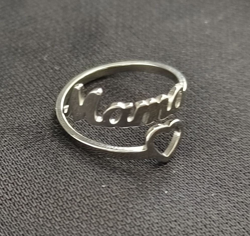 Charming Stainless Steel 'Mother's Love' Ring with Peach Heart Motif Thoughtful Mothers' Day Jewelry