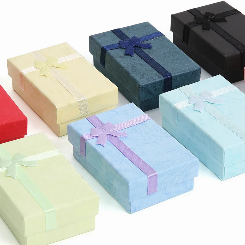 6Pcslot Paper Jewelry Boxes Rings Earrings Necklaces Storage Organizer Gift Box Cloud Bowknot Packing 5825cm 241225