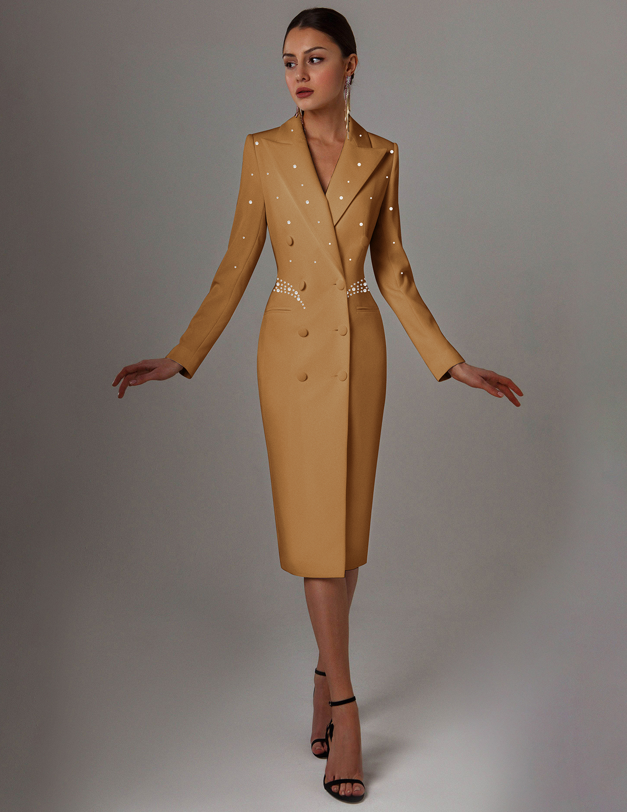 Candy Color Crystal Beading Women Blazer Dress Slim Fit Prom Birthday Party Formal Wear Custom Made Outfit Jacket 1 Pieces