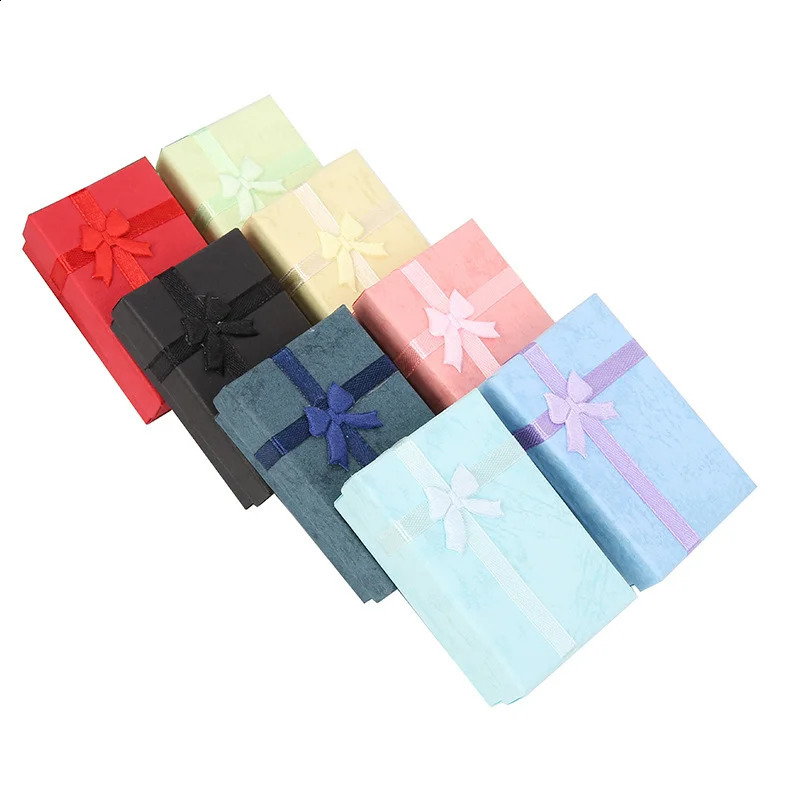 6Pcslot Paper Jewelry Boxes Rings Earrings Necklaces Storage Organizer Gift Box Cloud Bowknot Packing 5825cm 241225