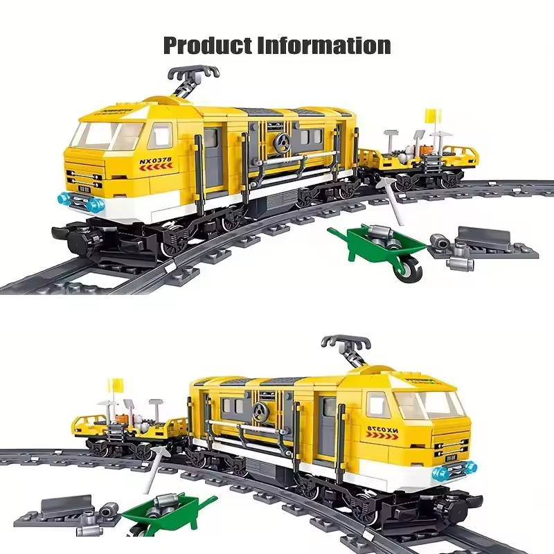 Technical City Series Rail Maintenance Train RC Electric Power Function Motor Tracks Set Building Blocks Toys for Boys MOC Gift Y241230