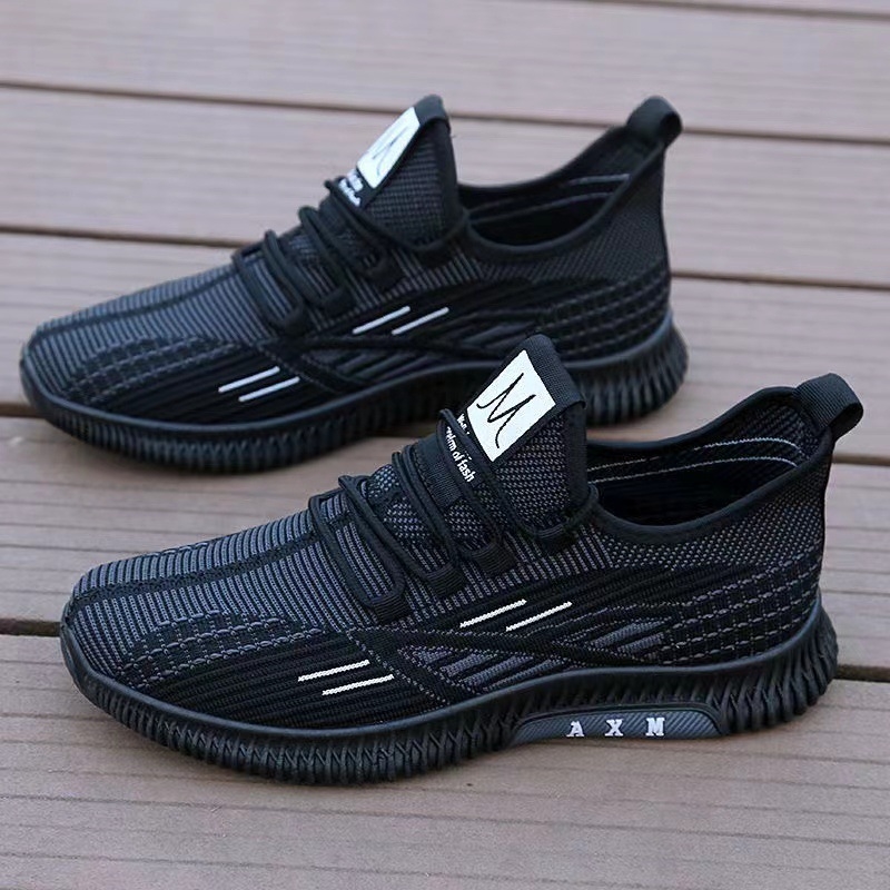 2025 summer new mesh flying woven breathable sports shoes men's casual all fashion shoes lightweight outdoor running shoes