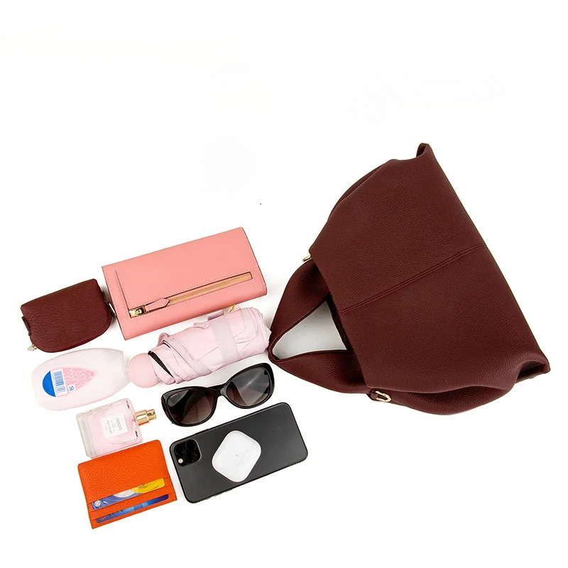 Donna-In Top Layer Cow Leather French Fashion Handbag Genuine Full Grained Calfskin Shoulder Bag For Women Soft Eleghant