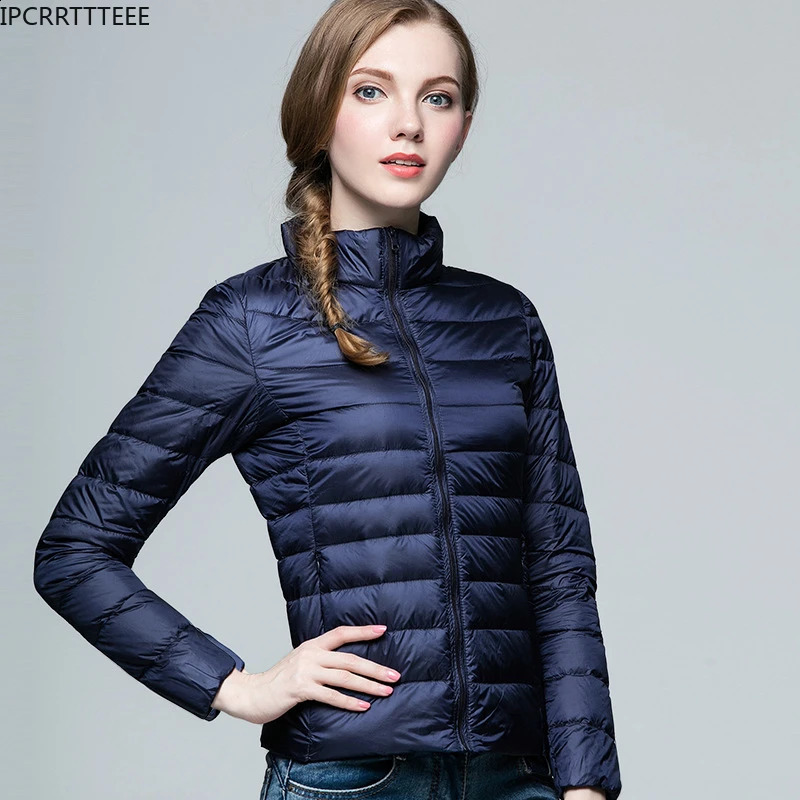 90% White Duck Down Jacket Women Autumn Winter Coat Thin Ultra Light Slim Warm Jacket Windproof Down Coat 241228