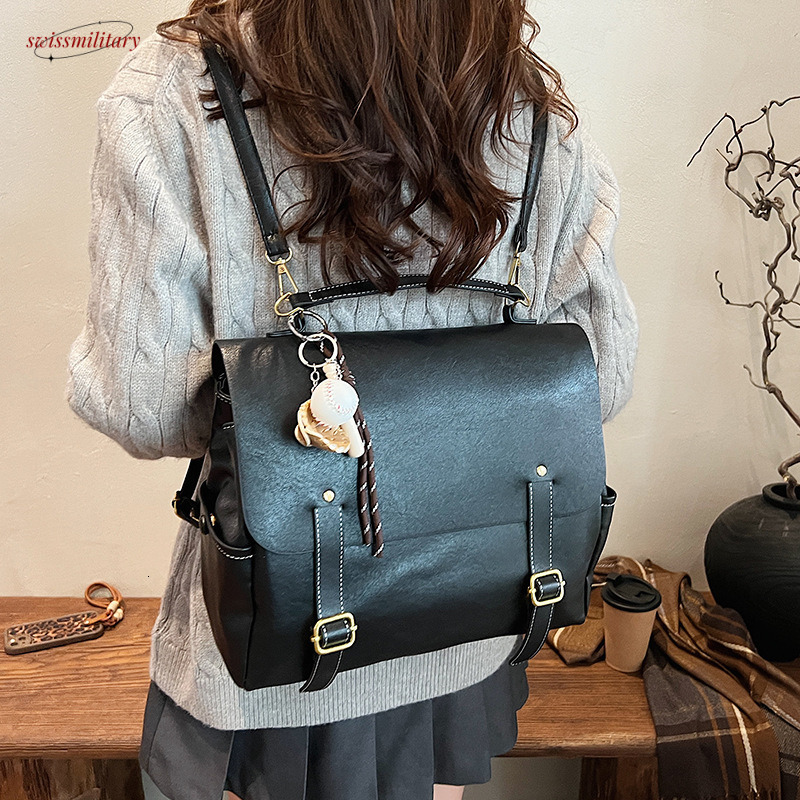 Backpack for women, large capacity casual handheld, British style student backpack, street trendy fashion travel backpack #49