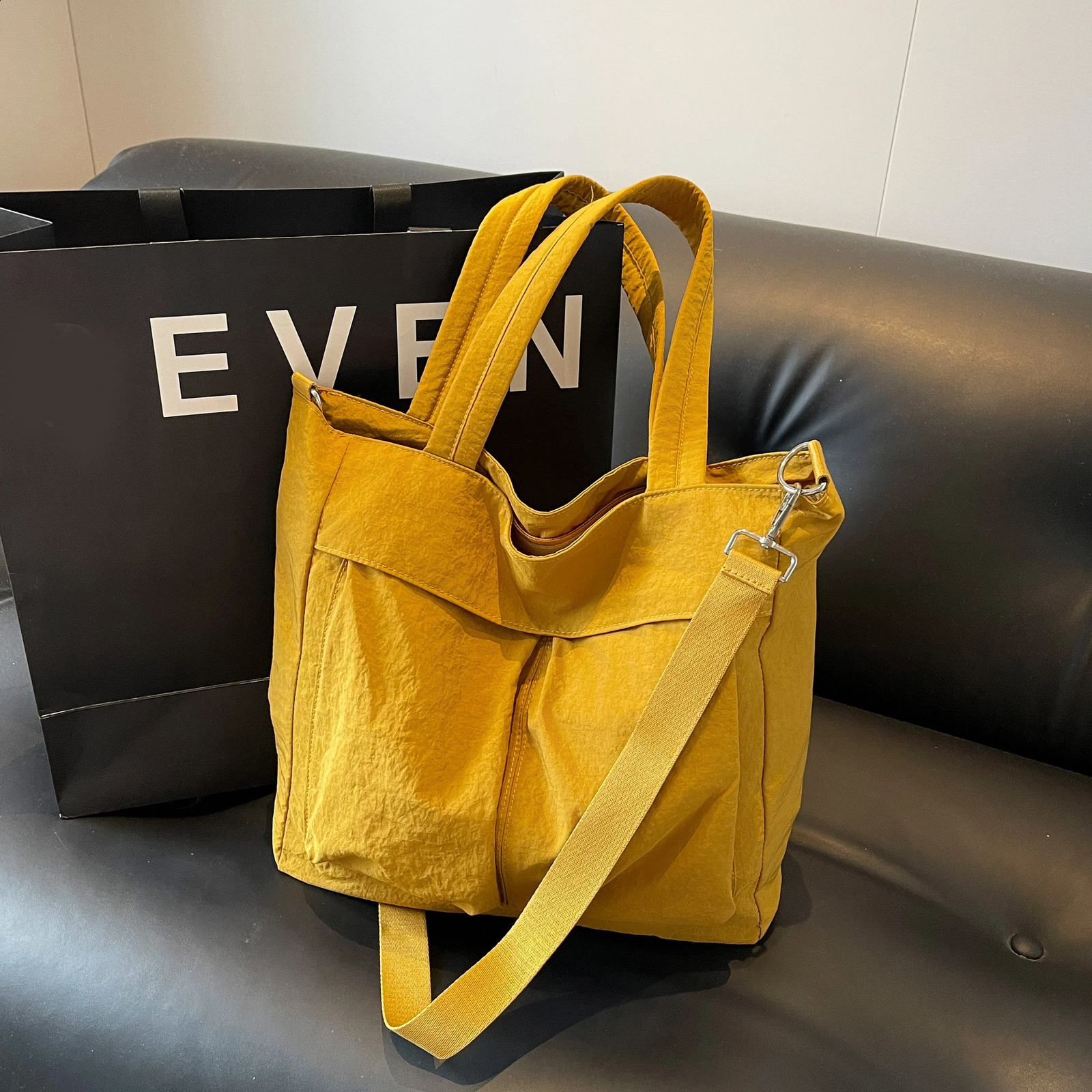 Canvas bag Womens large capacity summer casual crossbody bag College class bag Tote bag 241224