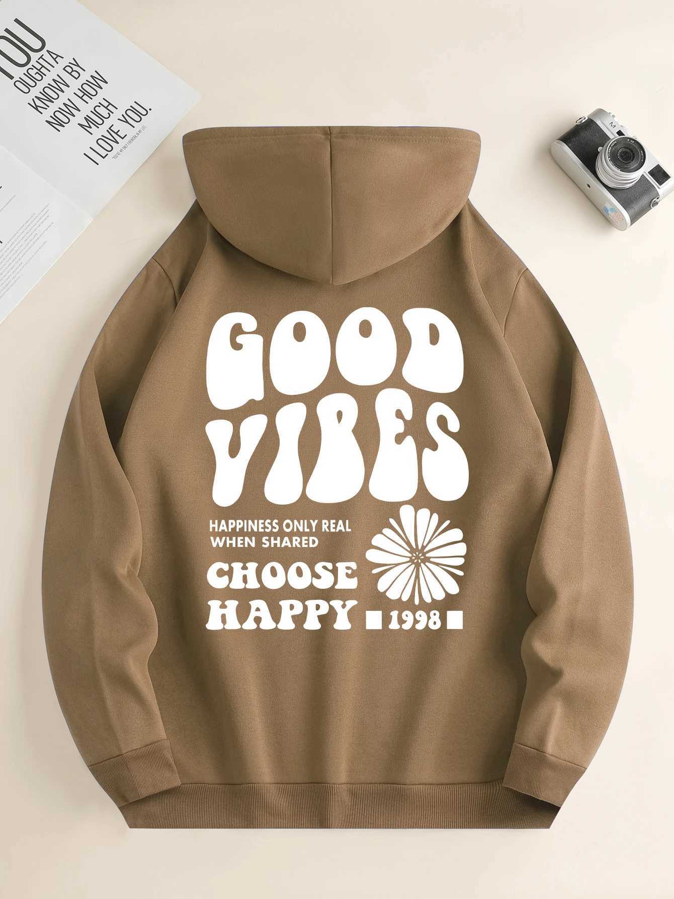 Mens new fashion hoodie casual day brushed hoodie sweater lettering front kangaroo pocket mens jacket W241230