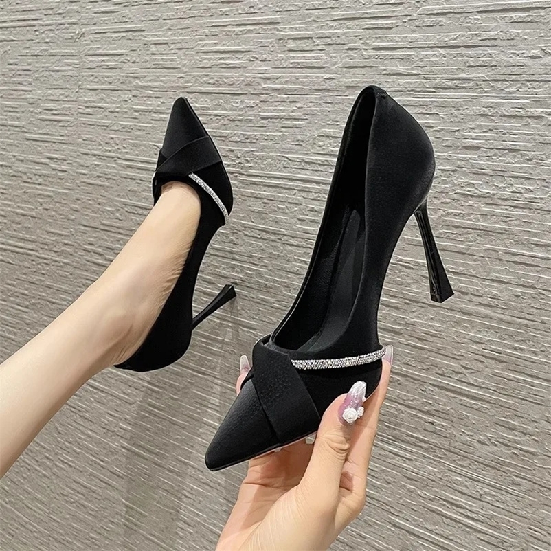 High Heels Women Shoes Wedding Stilettos Sandals Spring Autumn Crystal Pointed Toe Dress Party Pumps Women Shoes 241228