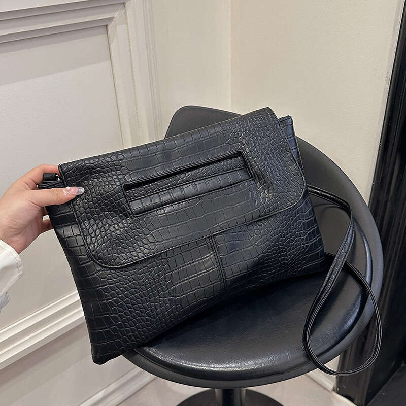 Hand Held Women's New Stone Pattern Large Capacity Fashionable Shoulder Texture Commuting Crossbody Bags