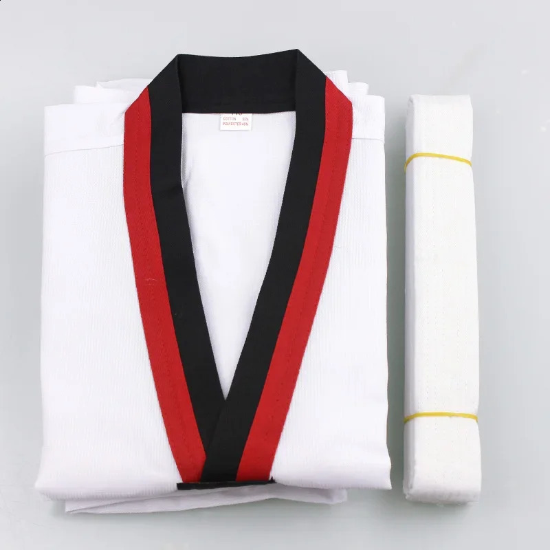 TKD Costumes Clothing White Taekwondo Uniforms WTF Karate Judo Dobok Clothes Children Adult Unisex Long Sleeve Gi Uniform 241230