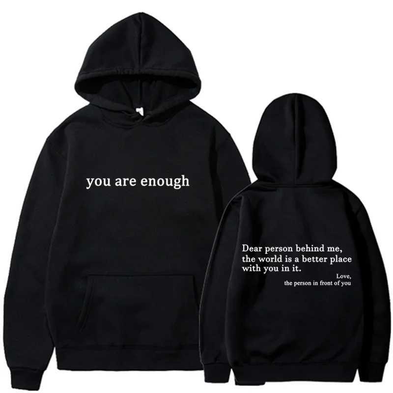 2024 Trends Youre Enough with Mens and Womens Hoodies Retro Pulling Hoodies Street Hip Hop Unisex Hot Selling Womens Hoodies W241230