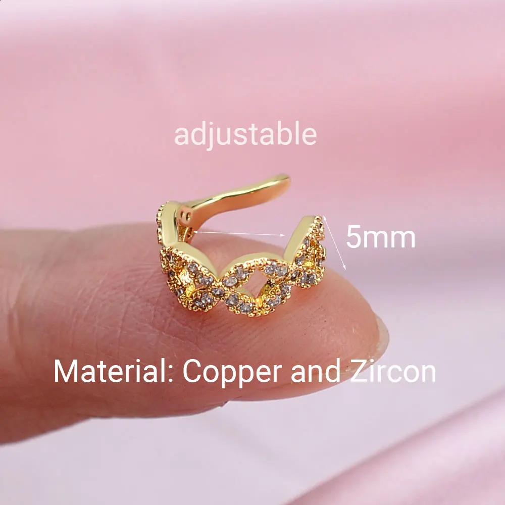 1Pc Fashion Geometry Crystal CZ Leaf Clip Earring For Women Without Piercing Punk Vintage Star Ear Cuff Wrap Adjustable Jewelry 241225