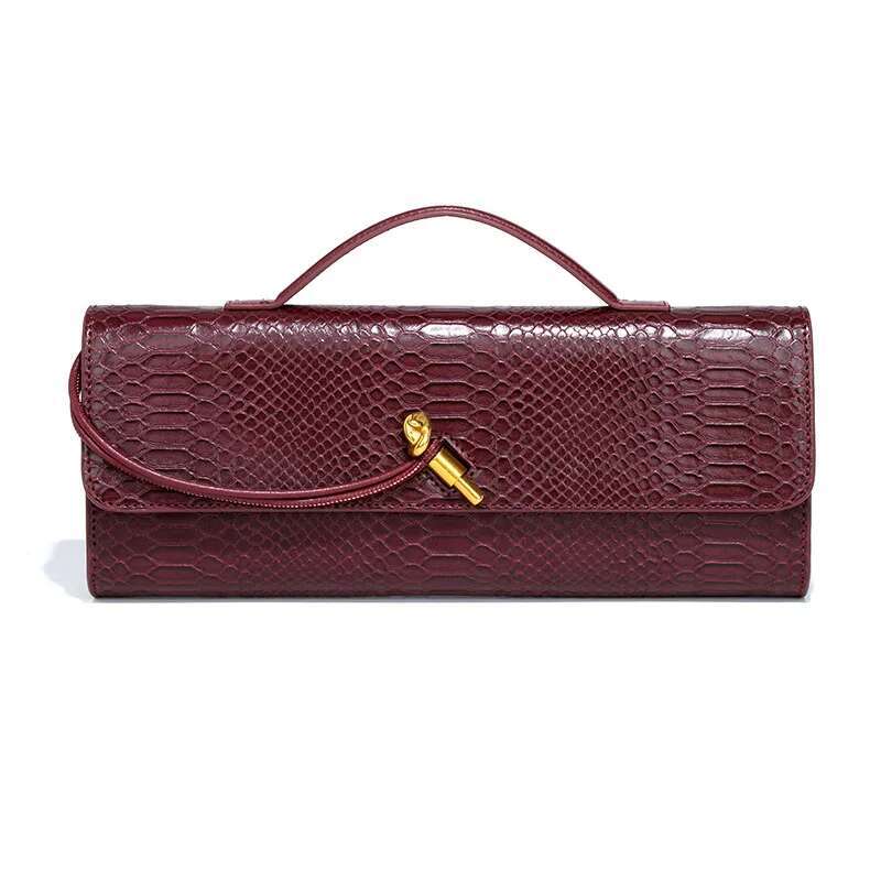 Women's Bags Handbag High-End Feeg Women's Trendy Crocodile Pattern Evening Vintage Niche Single Shoulder Slant Cross Bag Motorcycle Equipme