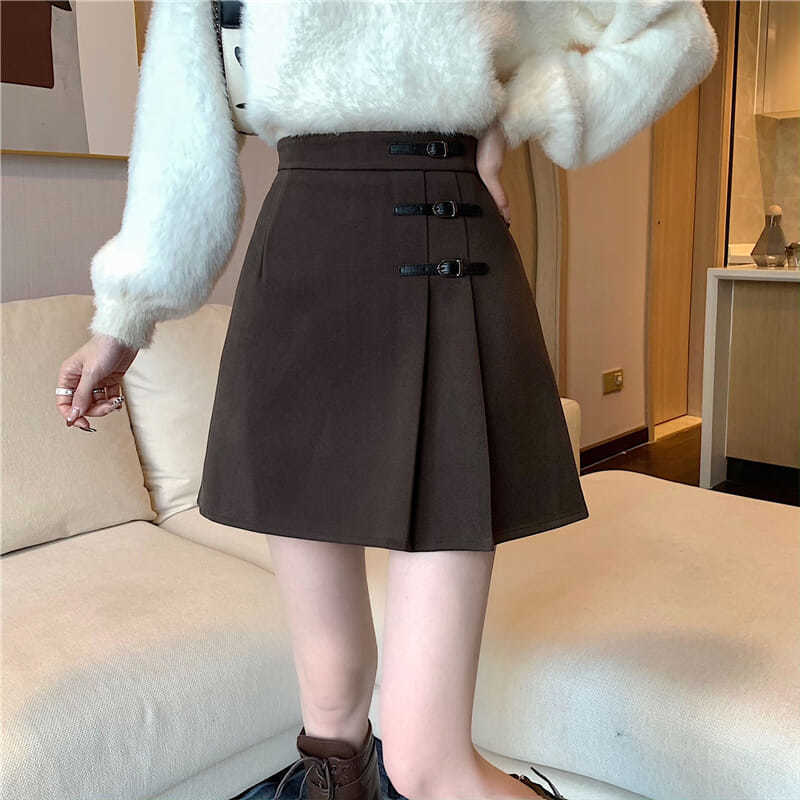 L40995 skirt women 2024 new high waist pleated skirt slim hip skirt