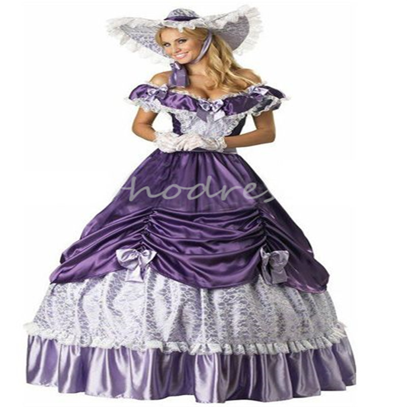 Victoria Purple Prom Dress With Lace Off Shoulderts Civil 1860s Medieval Evening Dress Renaissance Masquerade Party Halloween Cosplay Vestio De Fiesta