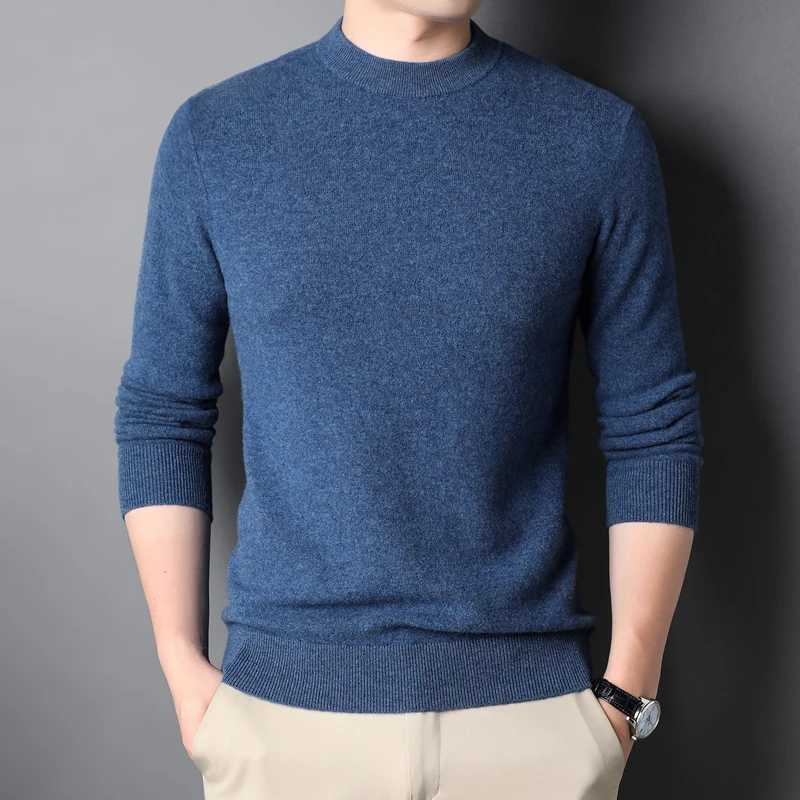Luigi 00% Pure Merino Wool Sweater Mens Round Neck Pullover Top 2025 Springtime Thin Solid Color Sweater Mens Fashion Jumper W241230