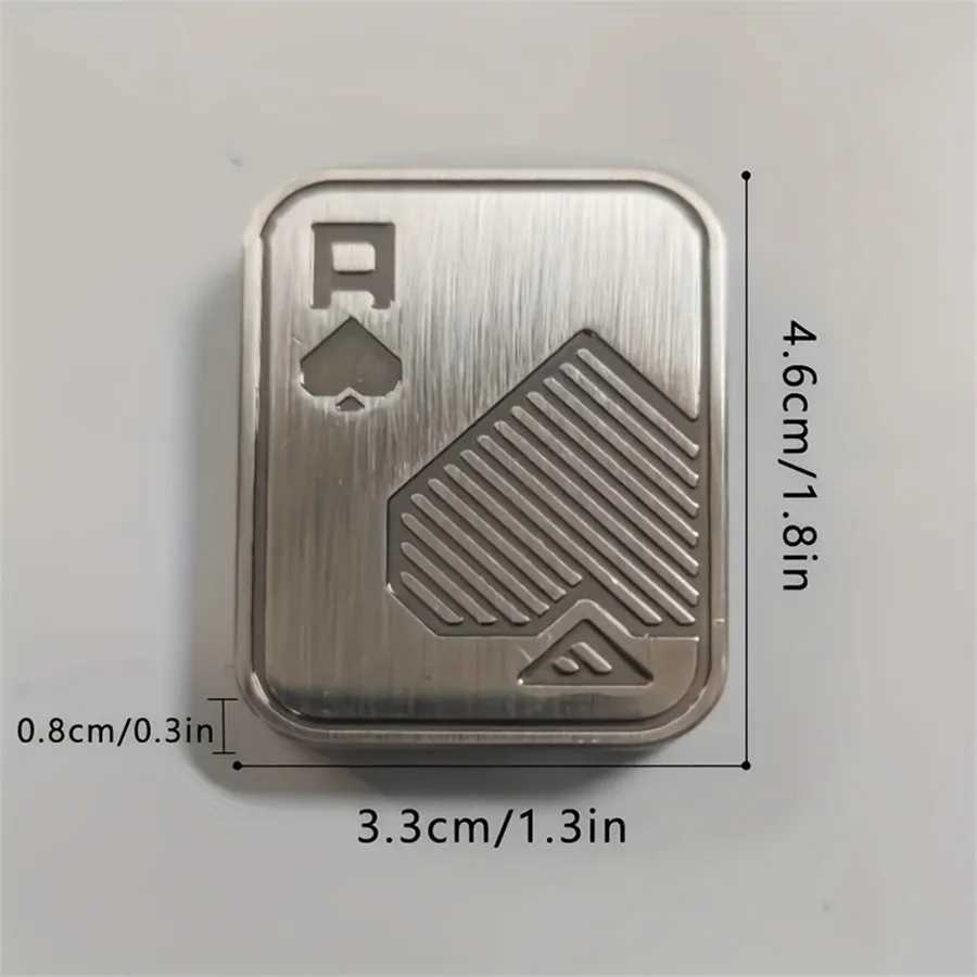1 piece of metal Fidget toy - Metal poker push card Fidget slider pressure relief toy Fidget toy tactile coin office desk toy gift W241230