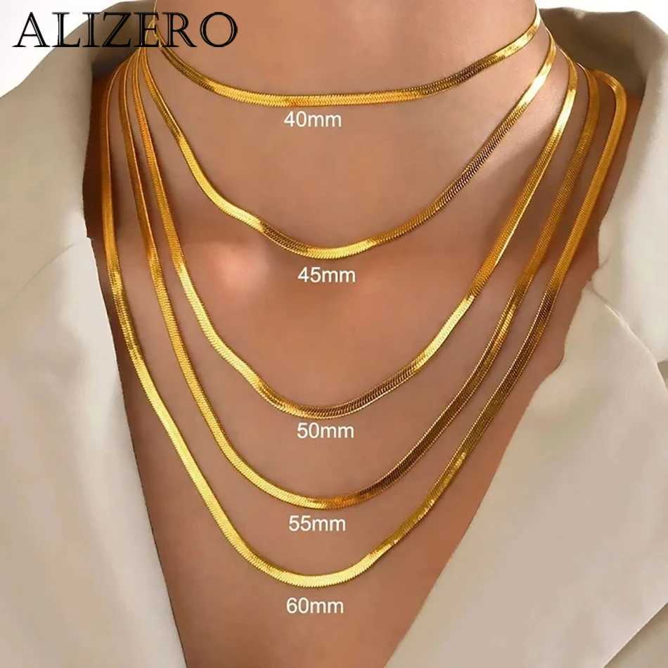 925 sterling silver 18K gold 4MM flat chain necklace suitable for womens luxurious and exquisite jewelry wedding gift necklace W241230