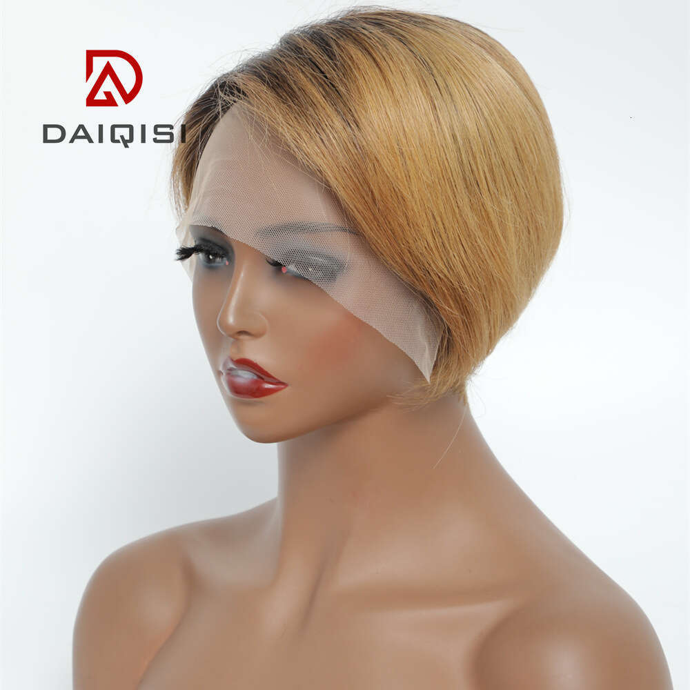 Lace Front Wig Cover T Shape Oushuo Style Bob Side Curly T-Shaped Mesh Cap Gradient Lace Real Hair Wig Headband Kq2 Kq2