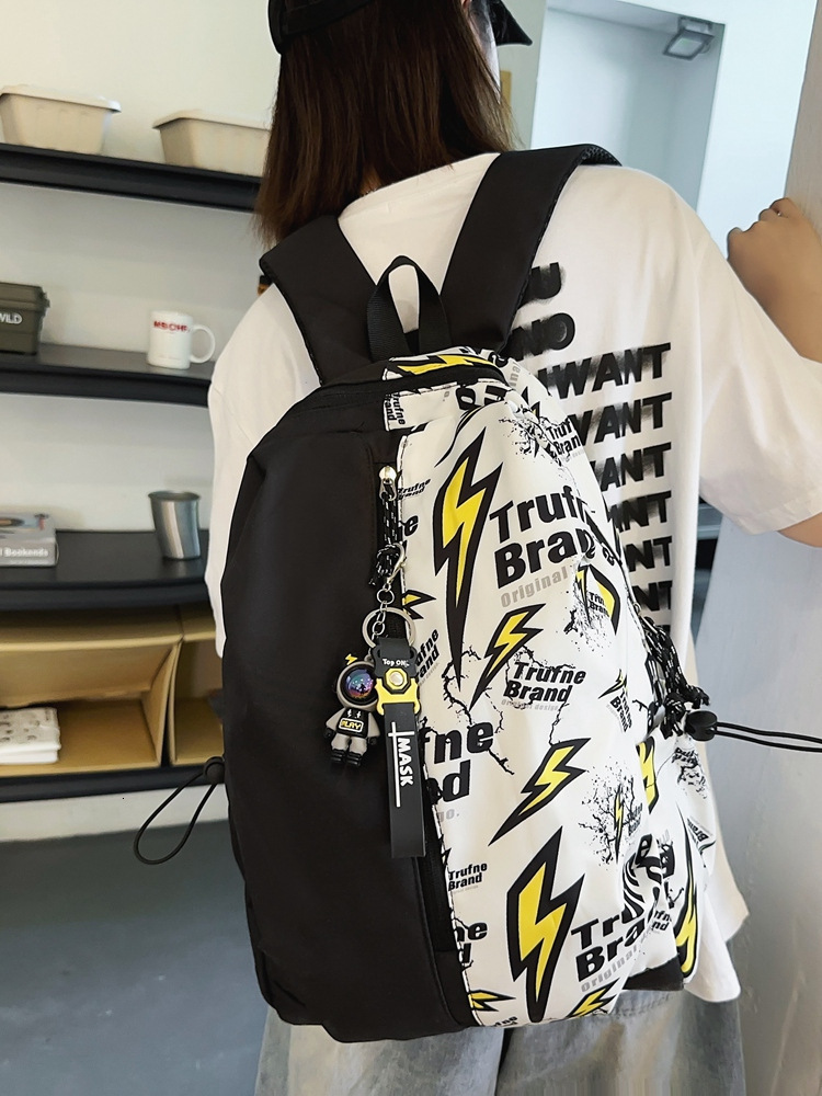 2024 New Junior High School Female College Student Fashion Trend Simple Male Campus Leisure Backpack