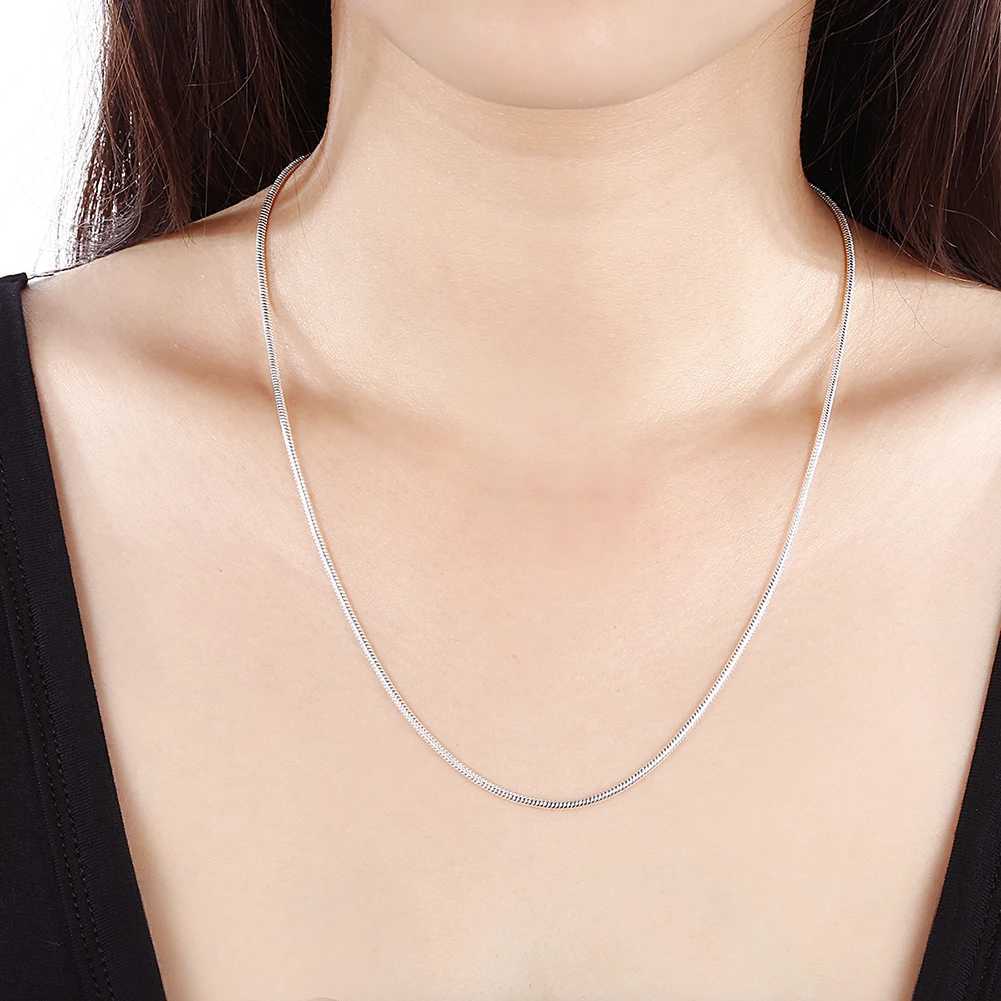 High quality 10PCS 925 sterling silver classic 2MM snake chain necklace suitable for womens 16-30 inch fashionable party wedding decoration jewelry W2