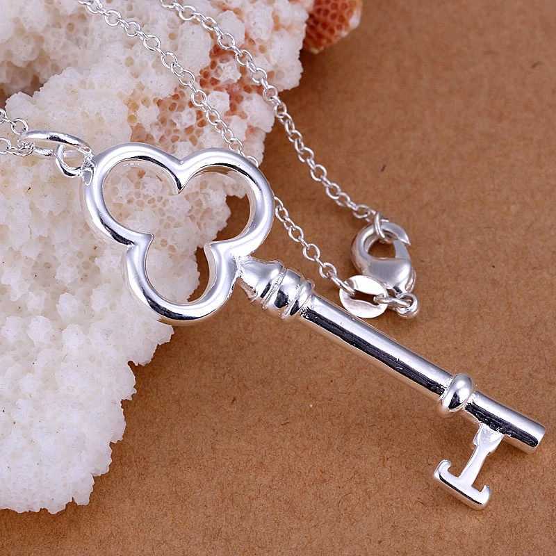 925 sterling silver necklace Zilver Meerdere clothes hanger Hart Ronde Sleutel Kruis Ketting Voor Vrouw mens party Sieraden Slang Ketting W241230