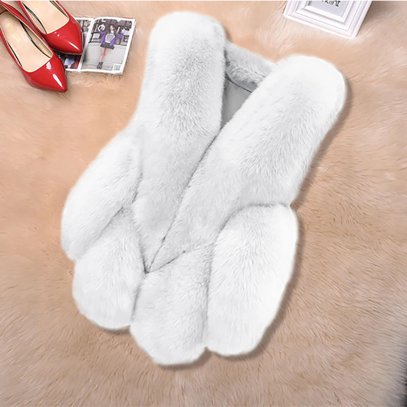 Winter Girls Faux Fur Vests Solid Warm Children Waistcoats Kids Sleeveless Jackets Coats Baby Girls Fox Fur Coat 241230