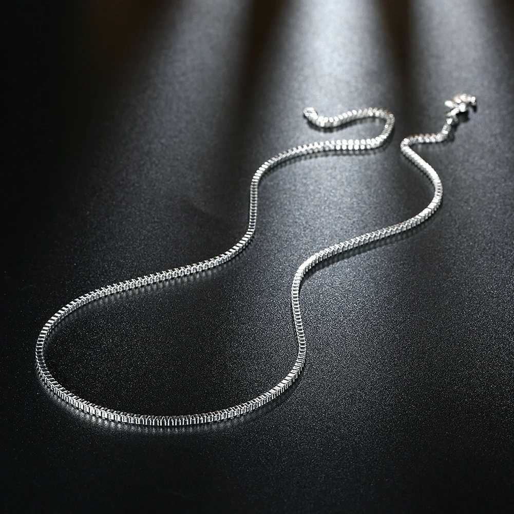 925 sterling silver necklace 16/18/20/22/24 inches thin 1.5MM box chain womens fashion jewelry Christmas gift W241230