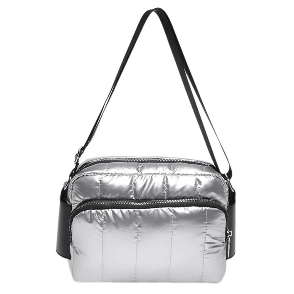 Women Handbag Quilted Cotton Crossbody Down Bag Adjustable Strap Padded Travel Bag 241227