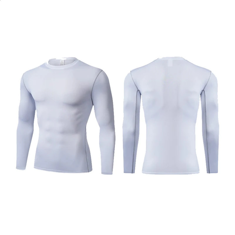 Men Long Sleeve Compression TShirts Gym Basketball Tops Quick Dry Running Football T Shirt Man Casual Tees Shirts Clothing 241220Z
