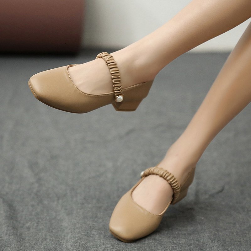 Ddmywed Rough Mary Jane Spring New Ladies Square Toe Evening Gentle Style Low Heeled Fairy Single Shoes Women Chinese Brand Shoes F1230-28 ddmythur