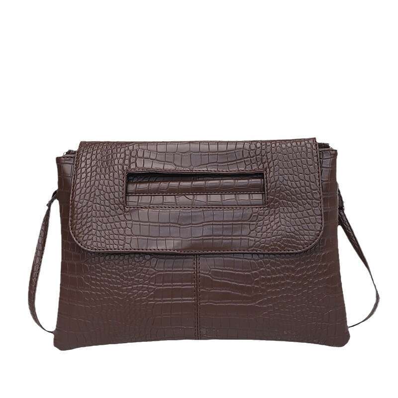 Hand Held Women's New Stone Pattern Large Capacity Fashionable Shoulder Texture Commuting Crossbody Bags