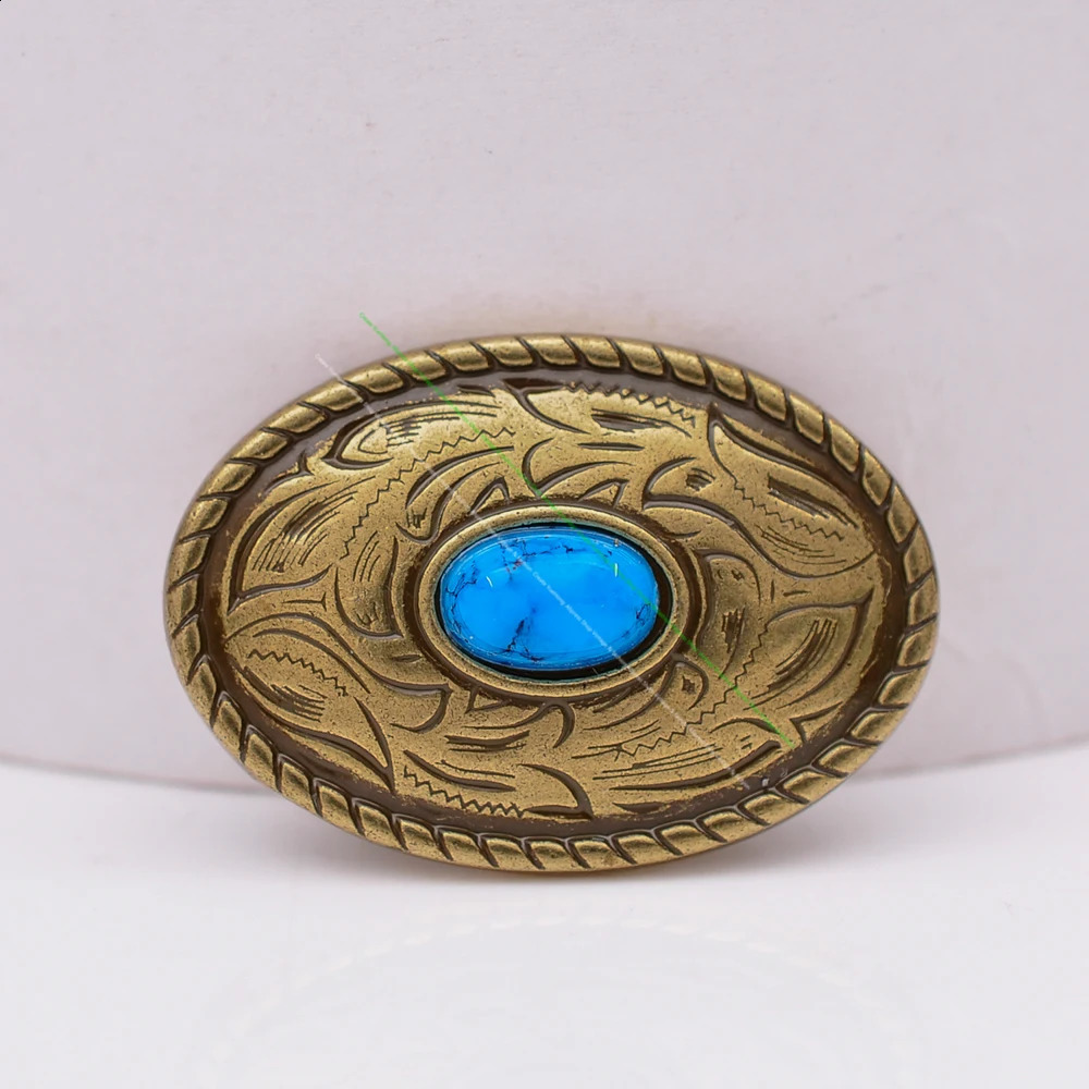 10pcs 35X25mm Antique Brass Turquoise Oval Western Horse Bridle Saddles Tacks Conchos For Leathercraft Wallet Chain Decor 241227